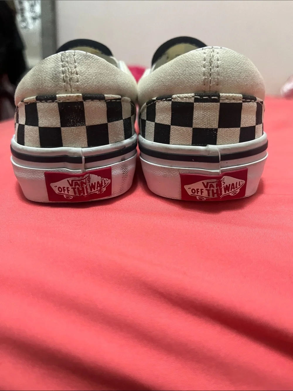 Vans Black & White Checkerboard Kids Slip-On Sneakers - Little Boys Size 1